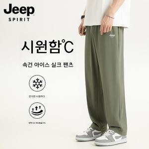 JEEP SPIRIT 남성용 여름 아웃도어 스포츠 시원하고 스트레이트 캐주얼 팬츠