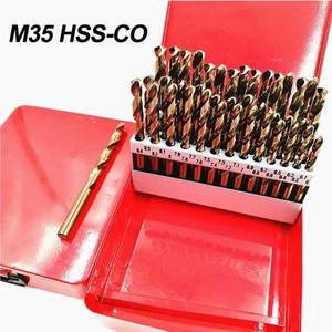 41/51Pcs M35 코발트 드릴 비트 세트 HSS-Co Jobber 길이 스텐 목재 금속 드릴링 케이스가있는 토션
