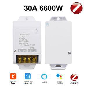 Zigbee 스마트 홈 자동화 스위치 회로 차단기 20A 30A 6000W 가정용 On/Off 컨트롤러 릴레이 타이머