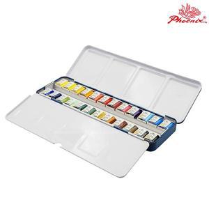 피닉스 아티스트 고체물감 24색세트 전문가용수채물감 수채파레트