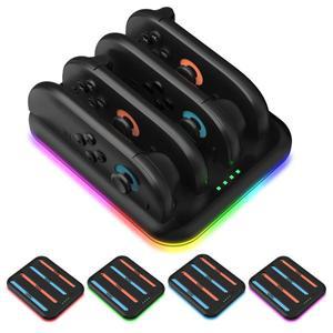 호환품 닌텐도 호환 Switch 2용 컨트롤러 충전기 독 Joycons 스탠드 스테이션(LED 표시기 및 안전 보호 기