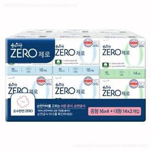 순수한면 제로 생리대 날개형 중형 22개입 x 4팩