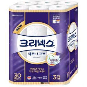 크리넥스 3겹 데코 & 소프트 화장지 24개28m