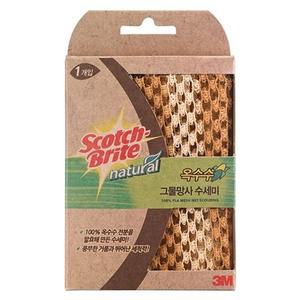 3M 내츄럴 옥수수 그물망사 수세미 1매(0462)