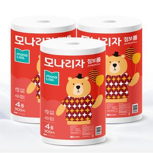 모나리자 점보롤 화장지 2겹 300미터 4롤 x 3팩