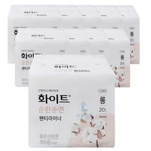 화이트 순한순면 팬티라이너 롱 20매 10개