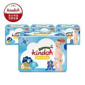 [킨도] 프리미엄 NEW 오슬림 썸머 팬티형 기저귀 6단계 점보 30매x4팩
