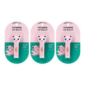 벨먼 포켓몬 모이스춰샤인 립밤, 푸린핑크, 4.5g, 3개