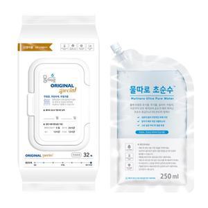 물따로 생분해 신생아물티슈 오리지날 스페셜(32매/12set