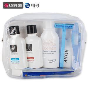 LG여행용세트-7종(A타입) 세면도구 휴대용치약칫솔세트 샤워용품 파우치 휴대용세트 판촉물 단체선물