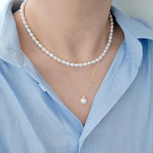 실버925 여름 담수 못난이 밥풀진주 은팔찌 목걸이 pearl bracelet necklace