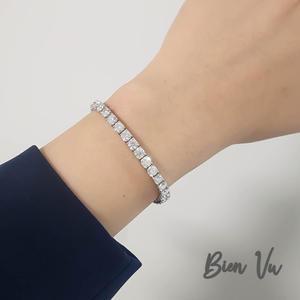 모이사나이트 테니스팔찌 4mm 3부 다이아 체인 명품 테니스 팔찌