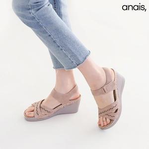 [아나이스] 펀칭 큐빅 통굽샌들 6.5cm_24SS156 [무료배송]