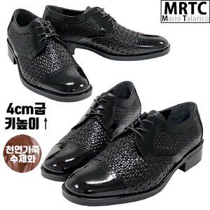 [마리오탈라리코]천연소가죽 망사무지 더비슈즈 4cm굽 여름구두 수제화