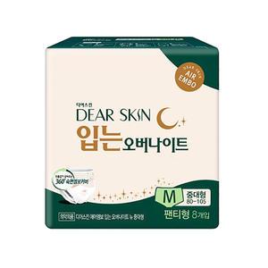 깨끗한나라 디어스킨 에어엠보 입는 오버나이트 중대형 8P