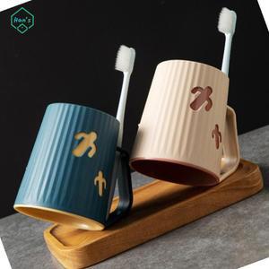 거꾸로 양치컵 선인장 걸이 용컵 거치대 정리 욕실컵 칫솔꽂이 수납 세트 보관