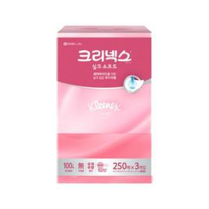 크리넥스 각티슈 실크소프트 250매 x3개