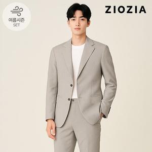 [지오지아][지오지아] 폴리써커 베이지 캐주얼 셋업수트 (AAC2KG1604_AAC2PP1604_DB