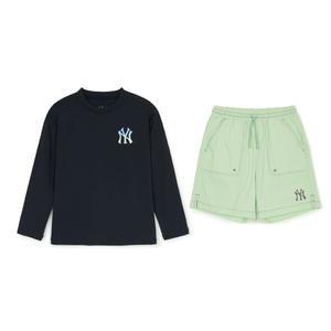 갤러리아 MLB키즈 베이직 티셔츠형 래쉬가드 세트(7ASWB2253-50BKS)