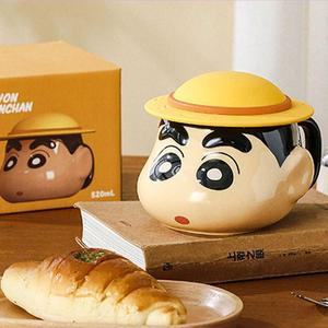 [HYIK0KKH_4B]짱구 머그 입체 뚜겅 머그컵 520ml
