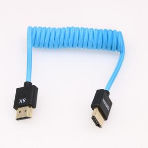HDMI to 2.1 초고속 편조 코일 케이블 Z 캠 소니 FS700 카메라 아토모스 닌자 V / BM5 모니터용 8K
