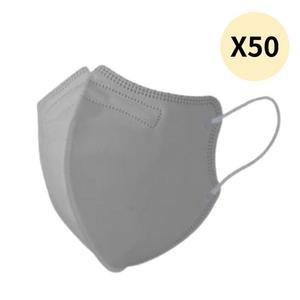 숨편한하루 새부리형 마스크 국산 중형 그레이 5P X10