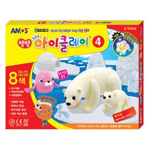 아모스 아이클레이 4 북금곰과 물개 만들기 (야광포함8색+도구+악세서리도구) 30g