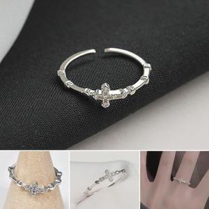 반지 십자가 모양 실버 악세사리 교회 교인 묵주 선물 사이즈조절 편한 오픈링