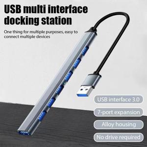 7포트 USB 3.0 유형 C 허브 확장기 분배기 노트북 하드 드라이브 마우스 키보드 용 고속 OTG 어댑터 도킹