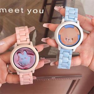 20MM 한국어 귀여운 캔디 수지 클리어 밴드 삼성 갤럭시 시계 4 6 5 프로 클래식 42mm 소녀 손목 스트랩