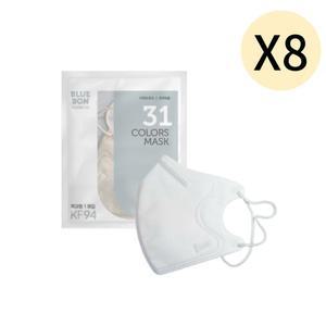 블루본 클래식 KF94 마스크 특대형 화이트 30매 X 8