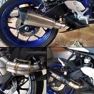 야마하 YZF-R3 R25 MT-03 2015-2022 2021 배기관 중간 링크 슬립 온 Tubo de Escape 머플러 시스템 오토바