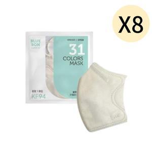 블루본 클래식 KF94 마스크 중형 코코넛화이트 30매X8
