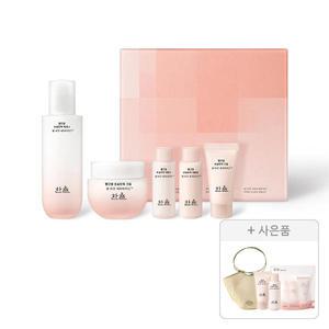 한율 빨간쌀 보습탄력 에센스 크림 2종 세트, 1개 + 증정(보습탄력 3종 키트, 1개 + 에센스 스킨 18ml, 2개 + 크림 15ml, 2개 + 라탄백, 1개)