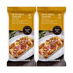 [장보기]올스탠다드 포카치아 수제피자 베이컨 크림치즈 고구마 피자 140g, 2개