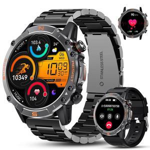 43인치 스마트 방수 피트니스 통화 답변 심박수 WalkerFit 블랙 다이얼 모니터가 함께하는 AMOLED 110개 모델과 IP68 Android 아이폰 디스플레이 호환용 워치 남성용 스틸 스포츠 있는