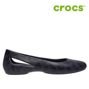 크록스 플랫슈즈 /D17- 206210-90L / Womens Crocs Sloane Graphic Flat Leopard