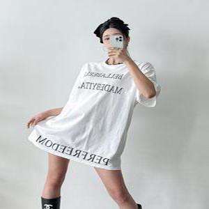 [그레이프플랜] 레터링 오버핏 티셔츠/박스핏/미니원피스