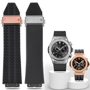 HUBLOT BIG BANG 클래식 시리즈 용 시계 스트랩 17mm-25mm 고무 블랙 블루 밴드 방수 실리콘 액세서리