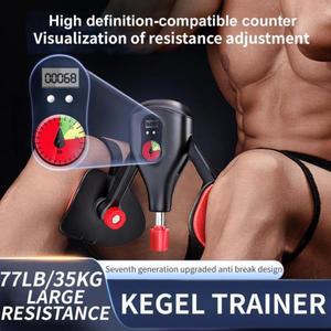 카운터가있는 허벅지 마스터 0-77LBS 저항 조절 가능 골반 바닥 근육 트레이너 토너 홈 체육관 운동 피트니