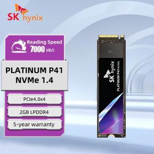 하이닉스 플래티넘 P41 SSD 1TB 2TB NVME M.2 2280 PCIe4.0x4 7000MB/s 솔리드 스테이트 디스크 캐시 2GB