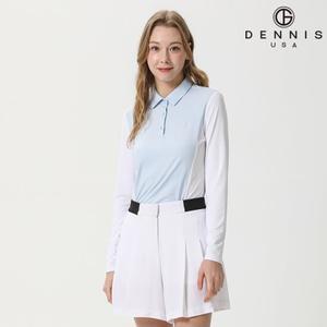 [DENNIS] 25SS신상 여성 투톤 라인배색 냉감소매 긴팔카라티_NAQMLTS072
