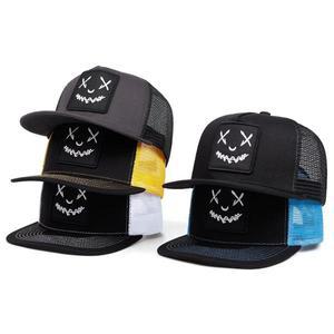 남자 미소 얼굴 야구 면화 조정 가능한 Snapback 힙합 메쉬 태양 아빠