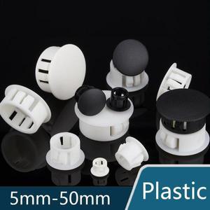 검정색/흰색 원형 플라스틱 플러그 구멍 커버 캡 스냅온 인서트 마개 5mm-50mm