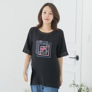 엄마옷 마담4060 그레이트배색티셔츠 엄마티셔츠 -ZTE2506002-