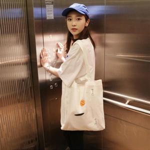 심플 자수 캔버스 숄더백 ELG090