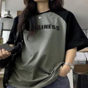 오빵 빅사이즈 여성 반팔 박스티 오버핏 5부티셔츠