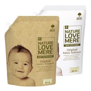 네이쳐러브메레 아기세탁세제 리필형 1300ml 1팩+유연제 리필형 850ml 1팩
