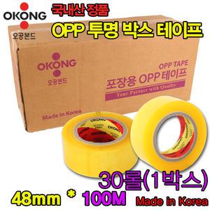 오공본드 국내산 OPP 투명 박스테이프100M 30롤