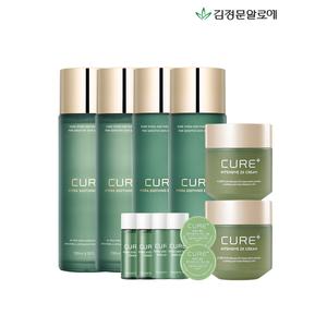 [김정문알로에]큐어 수딩 토너 2개+에멀젼 2개+2X크림 2개+미니기초2세트_P313331677